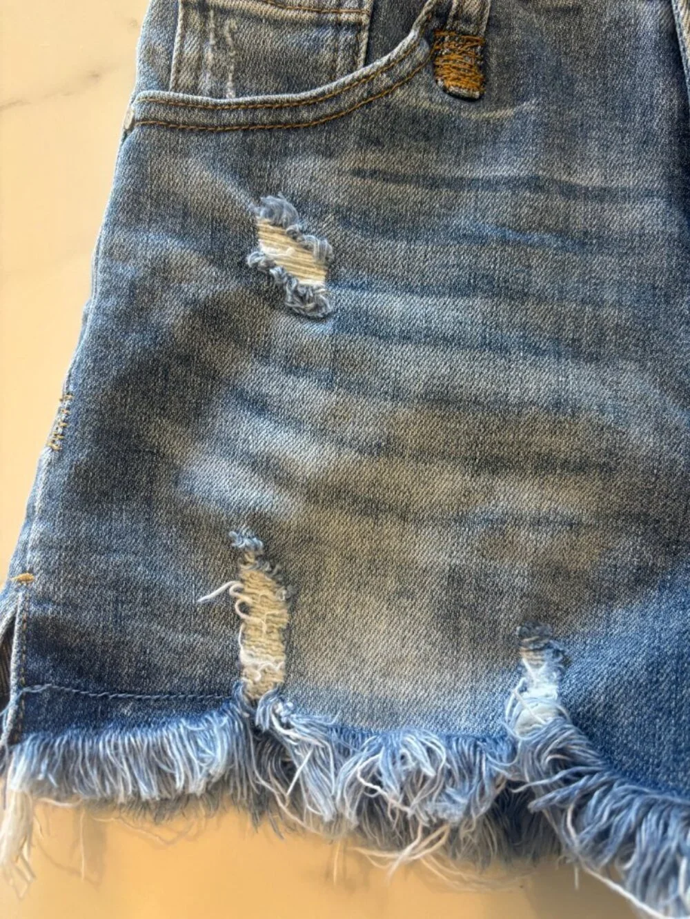 Risen Jeans Distressed Cutoff Shorts Size 0 Medium Wash High Rise